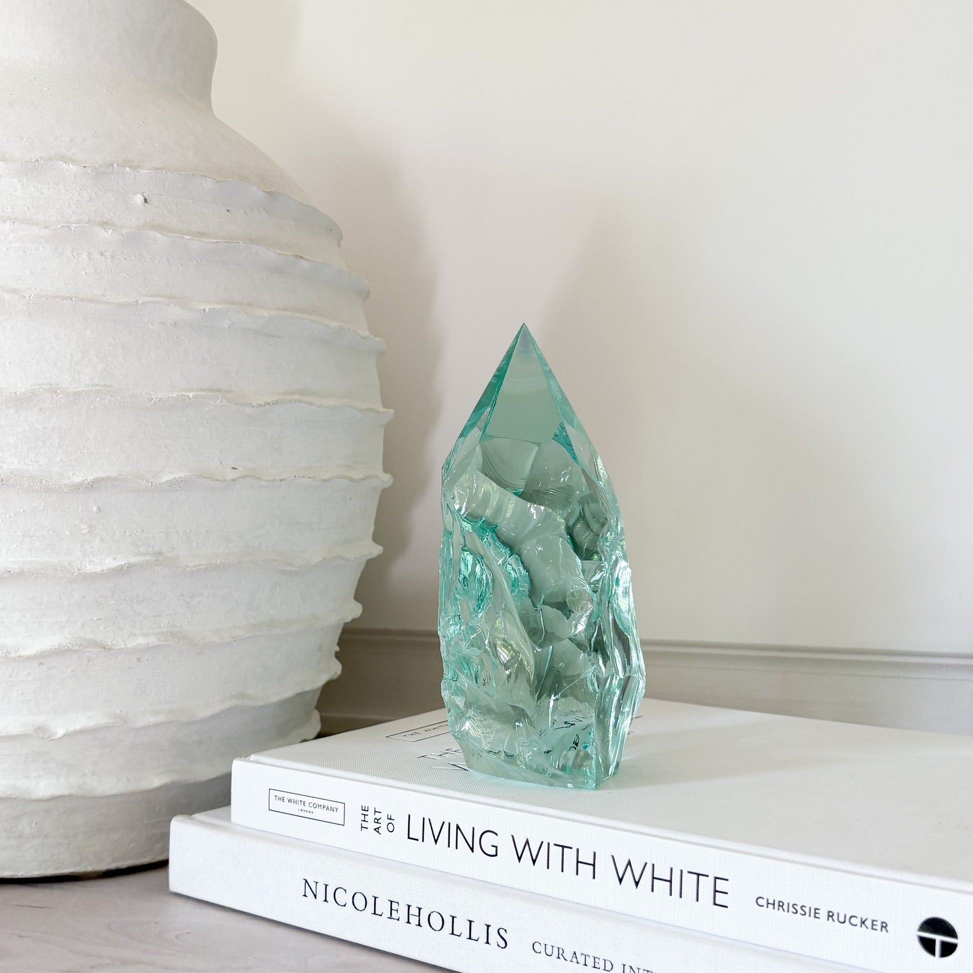 rustic green glass decor