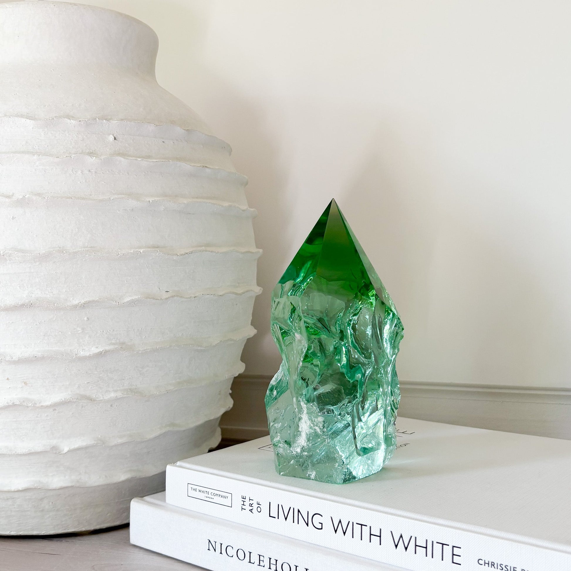 green glass home decor