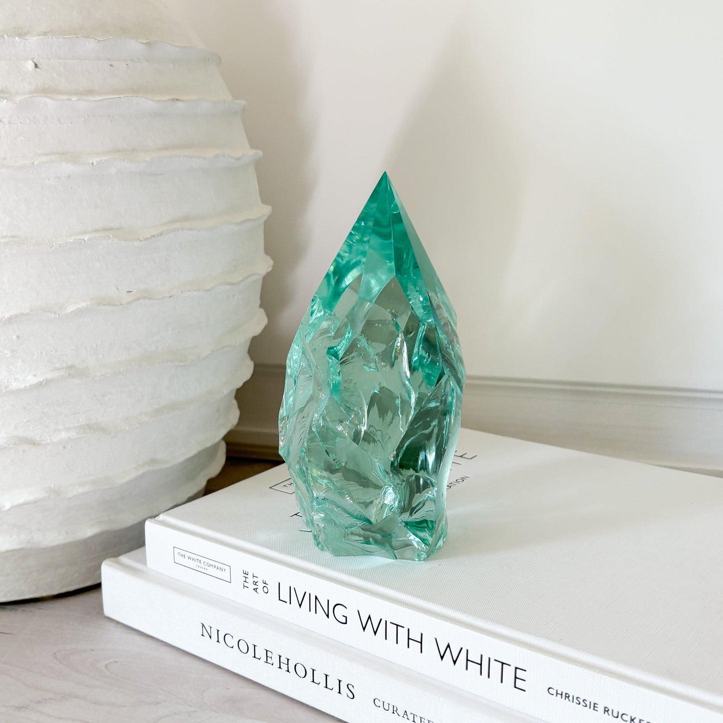modern green glass home accents