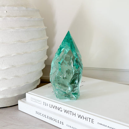 modern green glass home accents