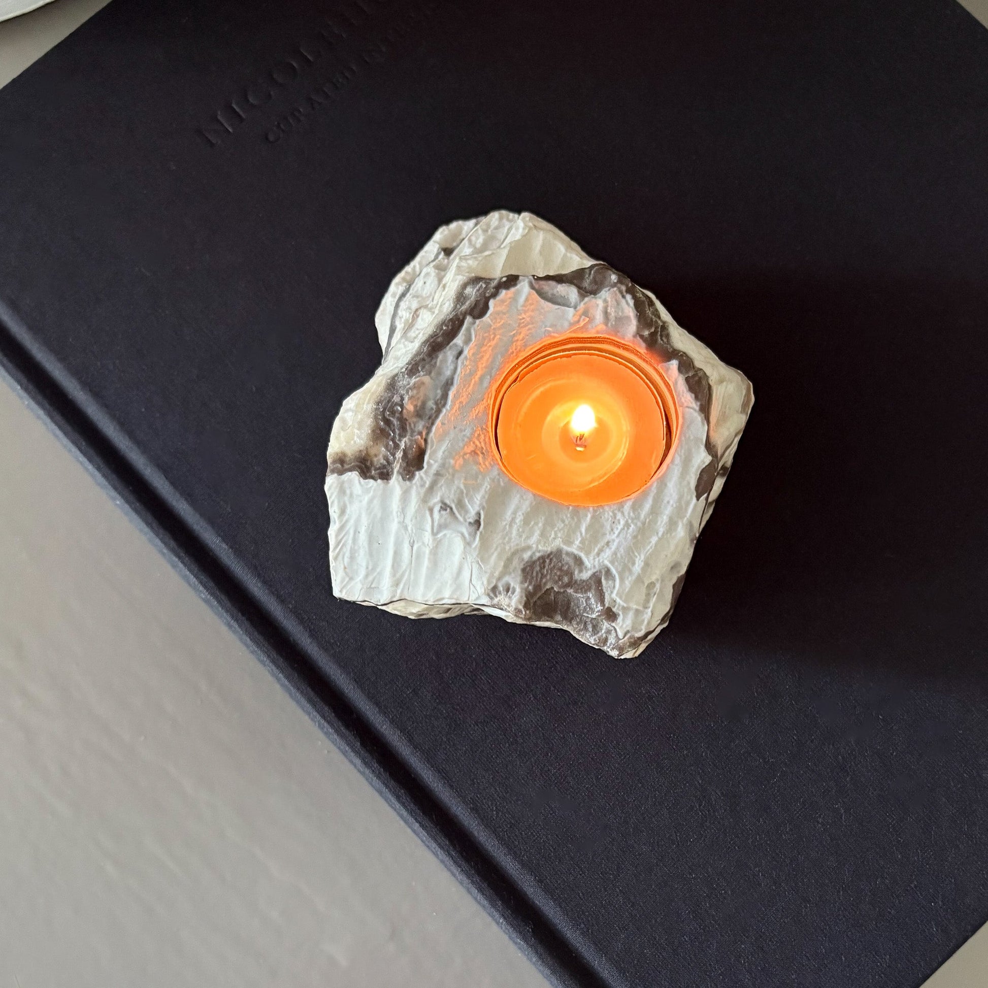zebra onyx candle holder