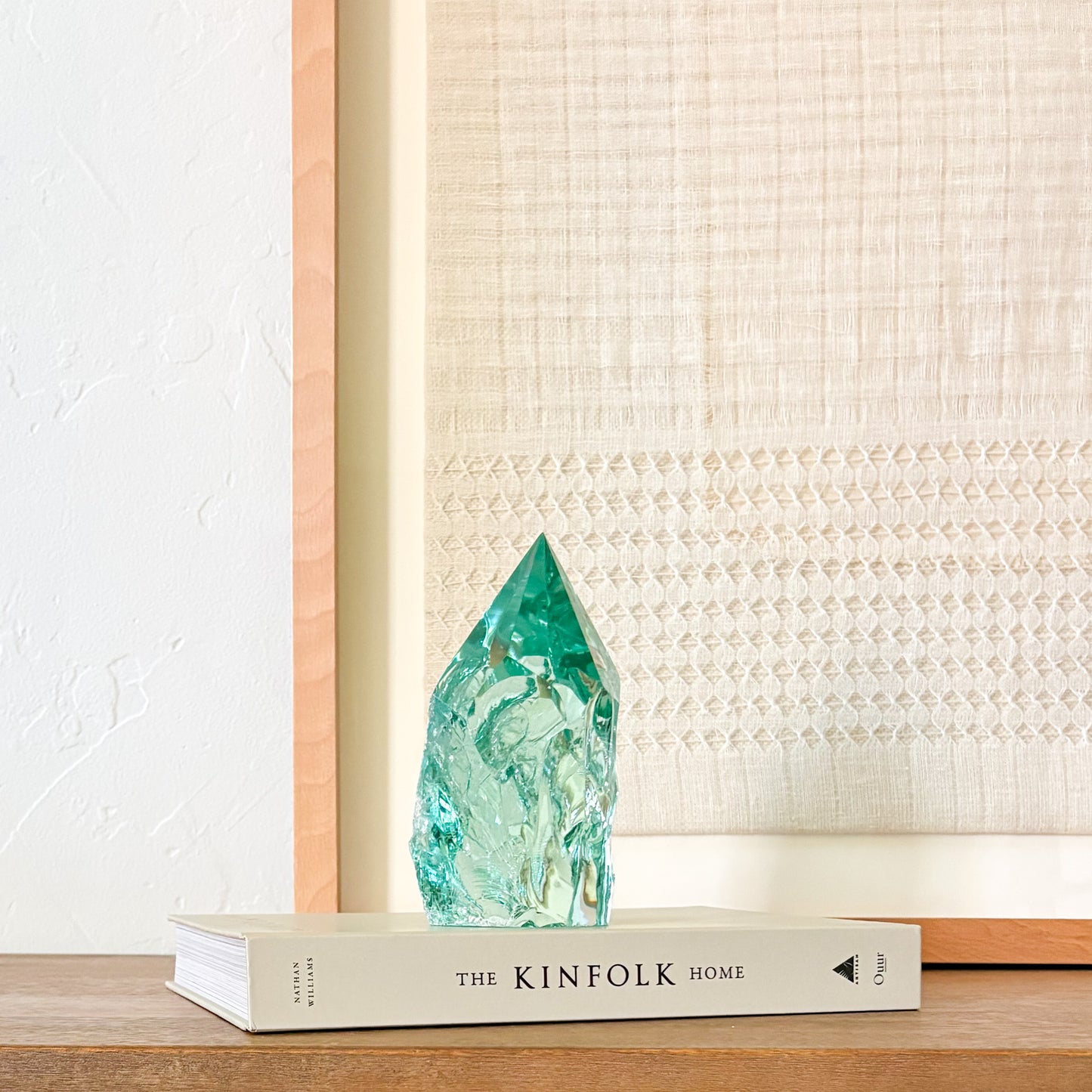 Rustic aqua glass point home decor sculpture