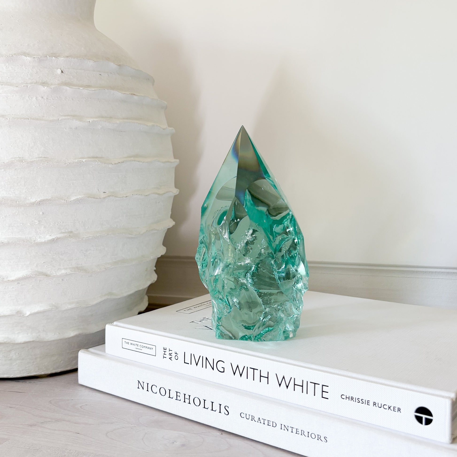 green glass statue