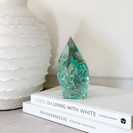 green glass statue