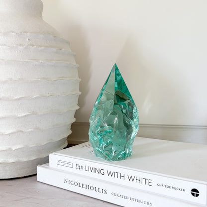 green glass decorative object