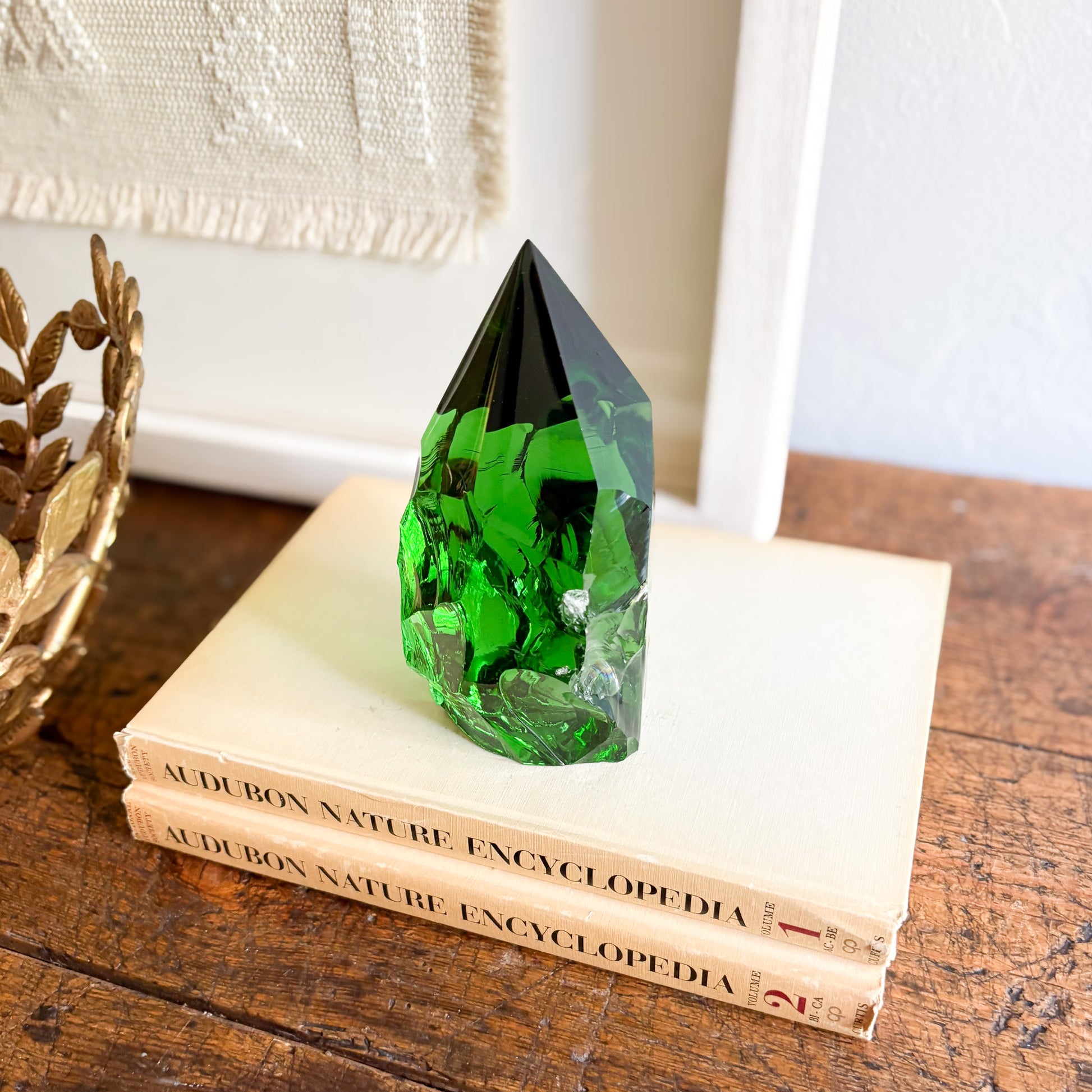 green glass scultpure