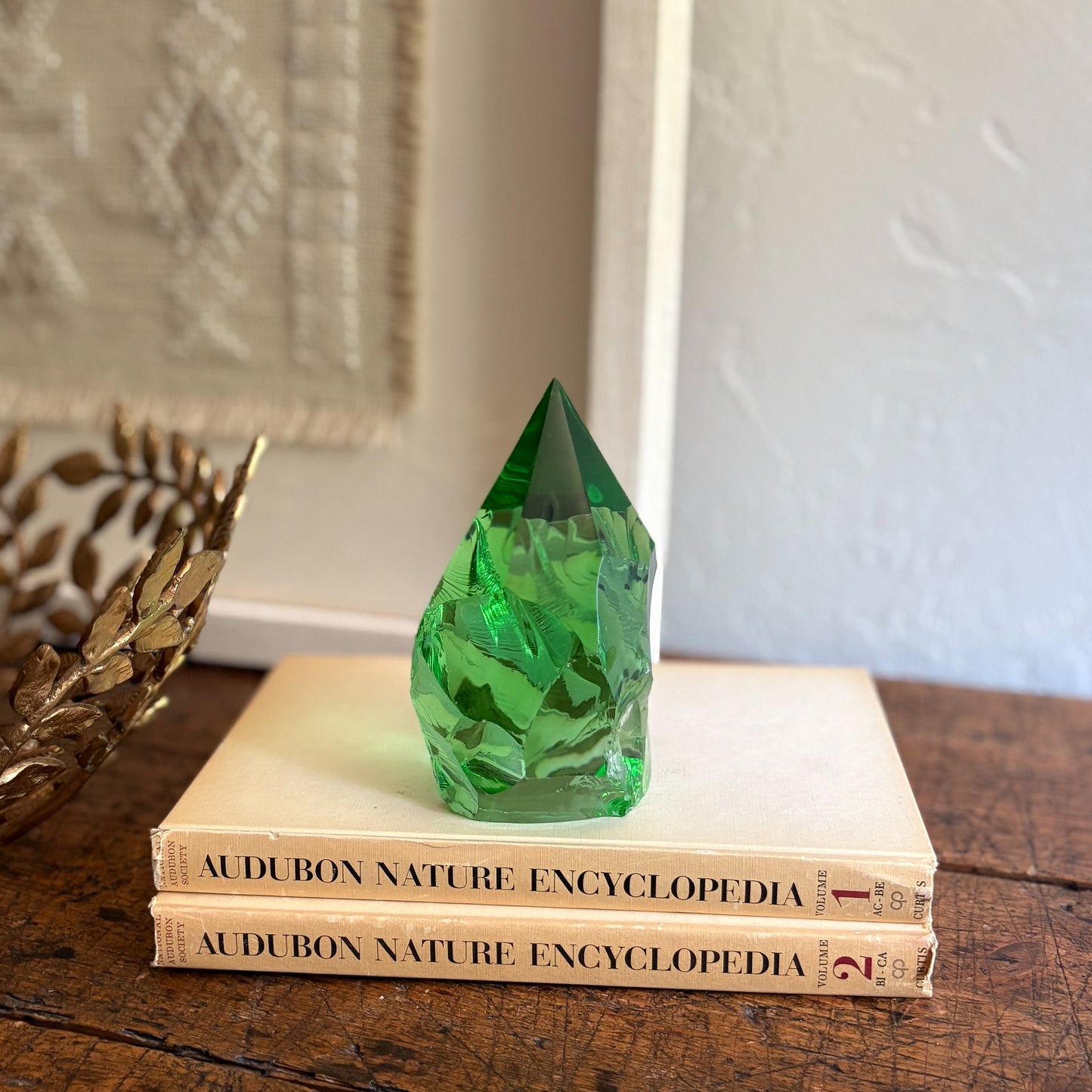 green glass decorative object