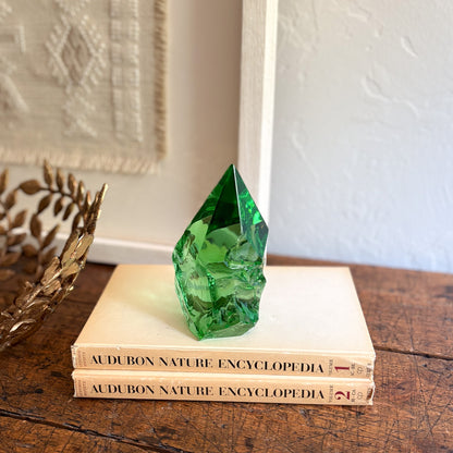 green glass decorative object