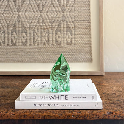 Handcrafted green glass point modern rustic decor