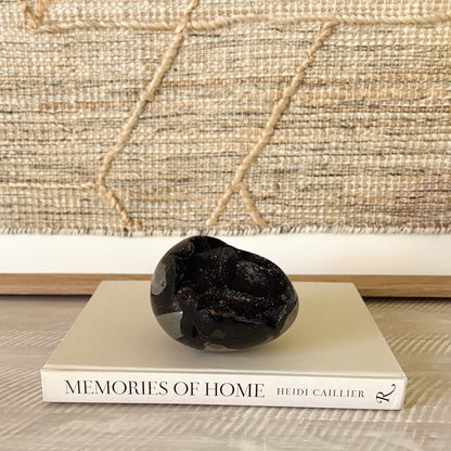 natural black druzy crystal