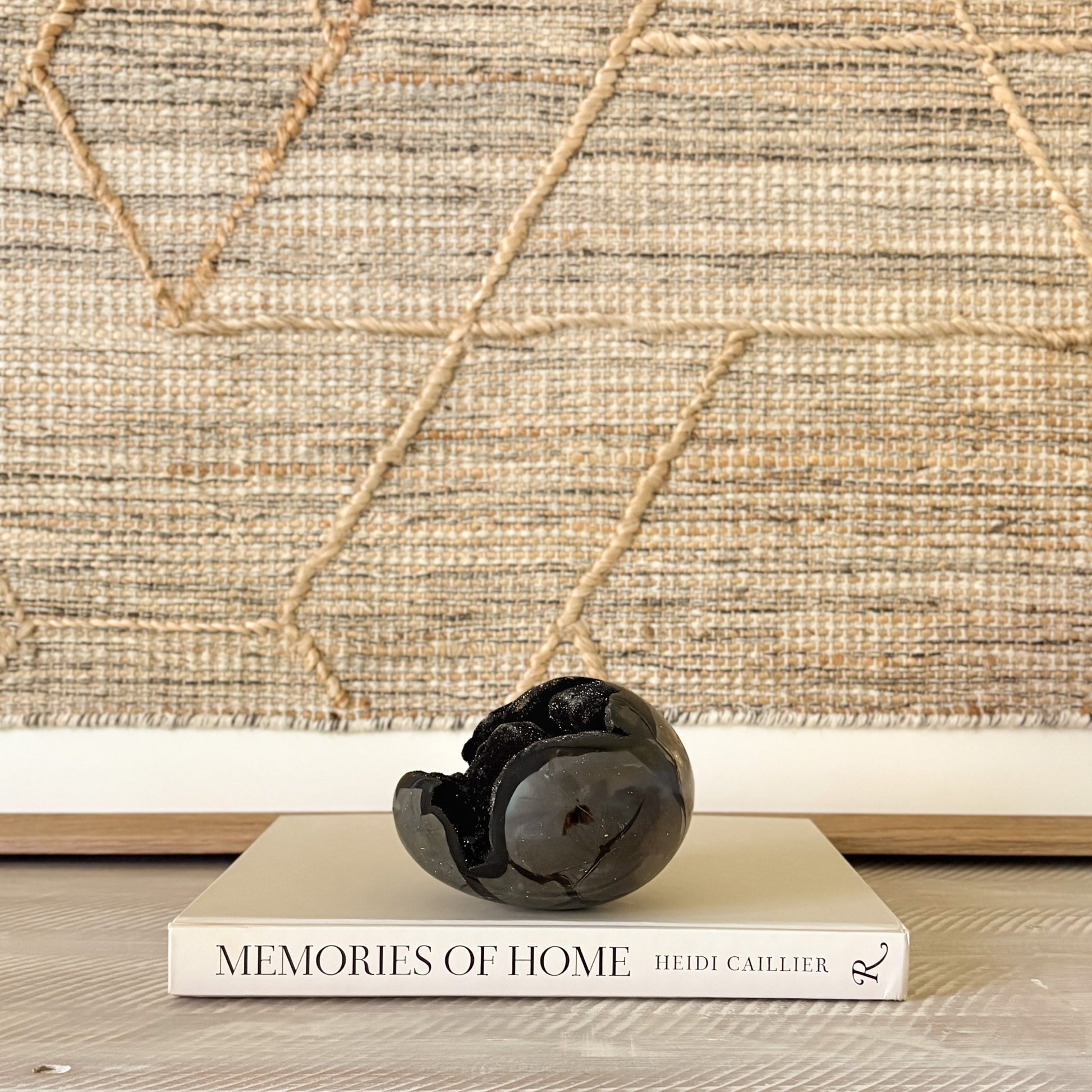 natural septarian druzy egg