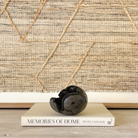 natural septarian druzy egg