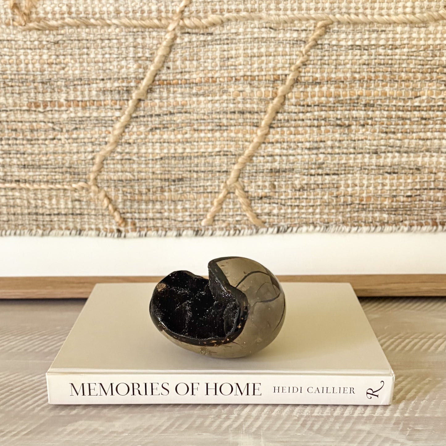 black septarian druzy crystal stone