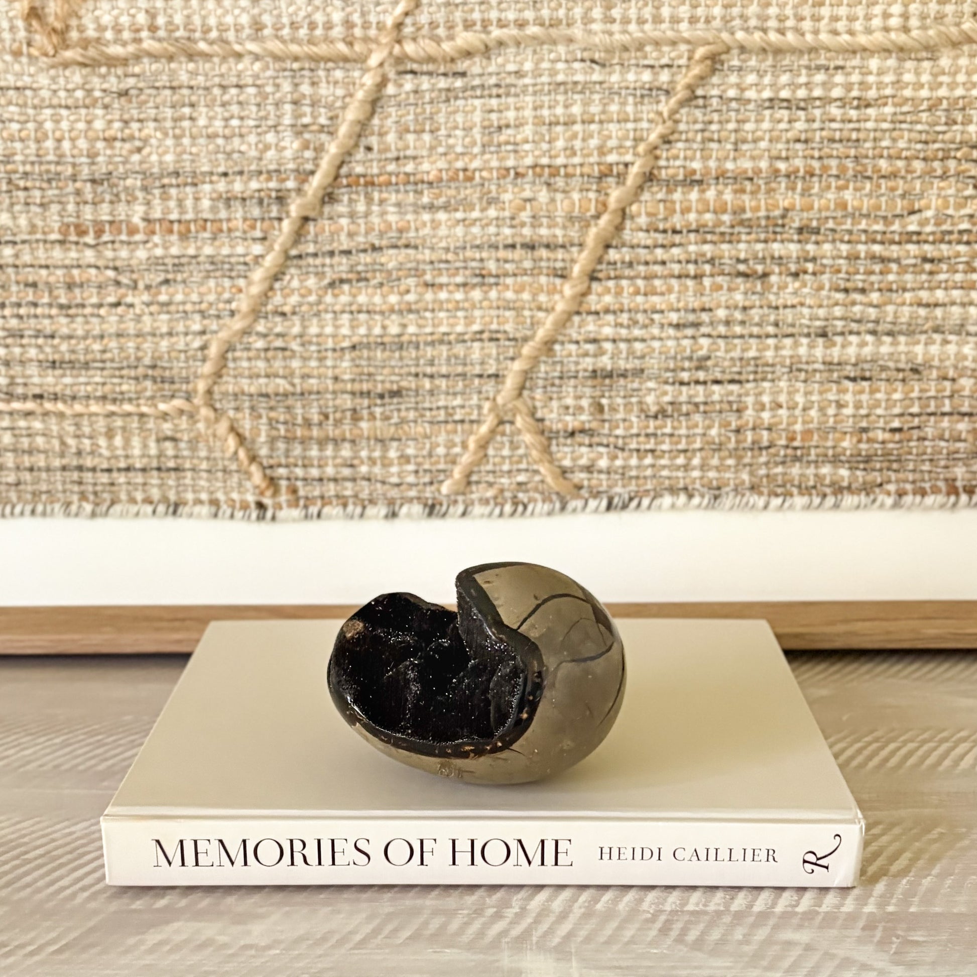 black septarian druzy crystal stone