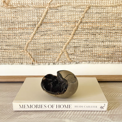 black septarian druzy crystal stone