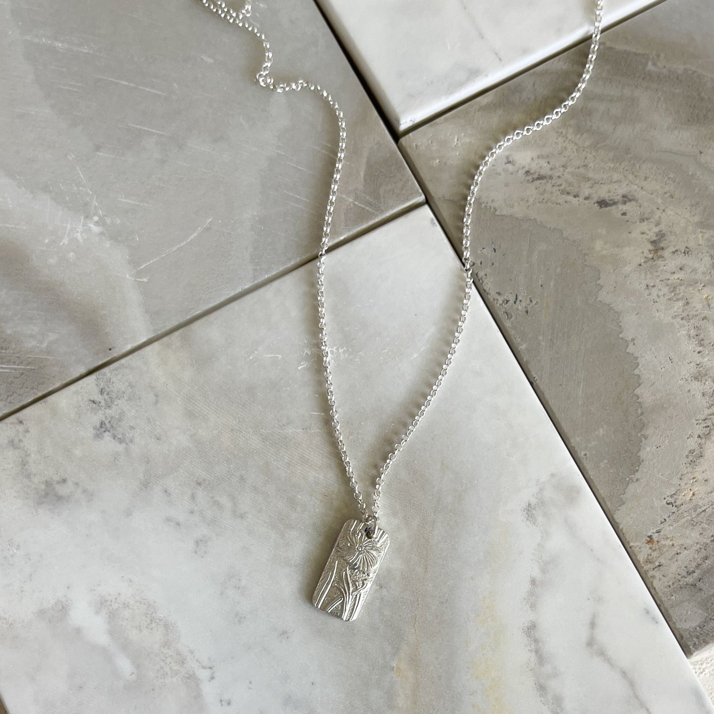 Silver Poppy Necklace