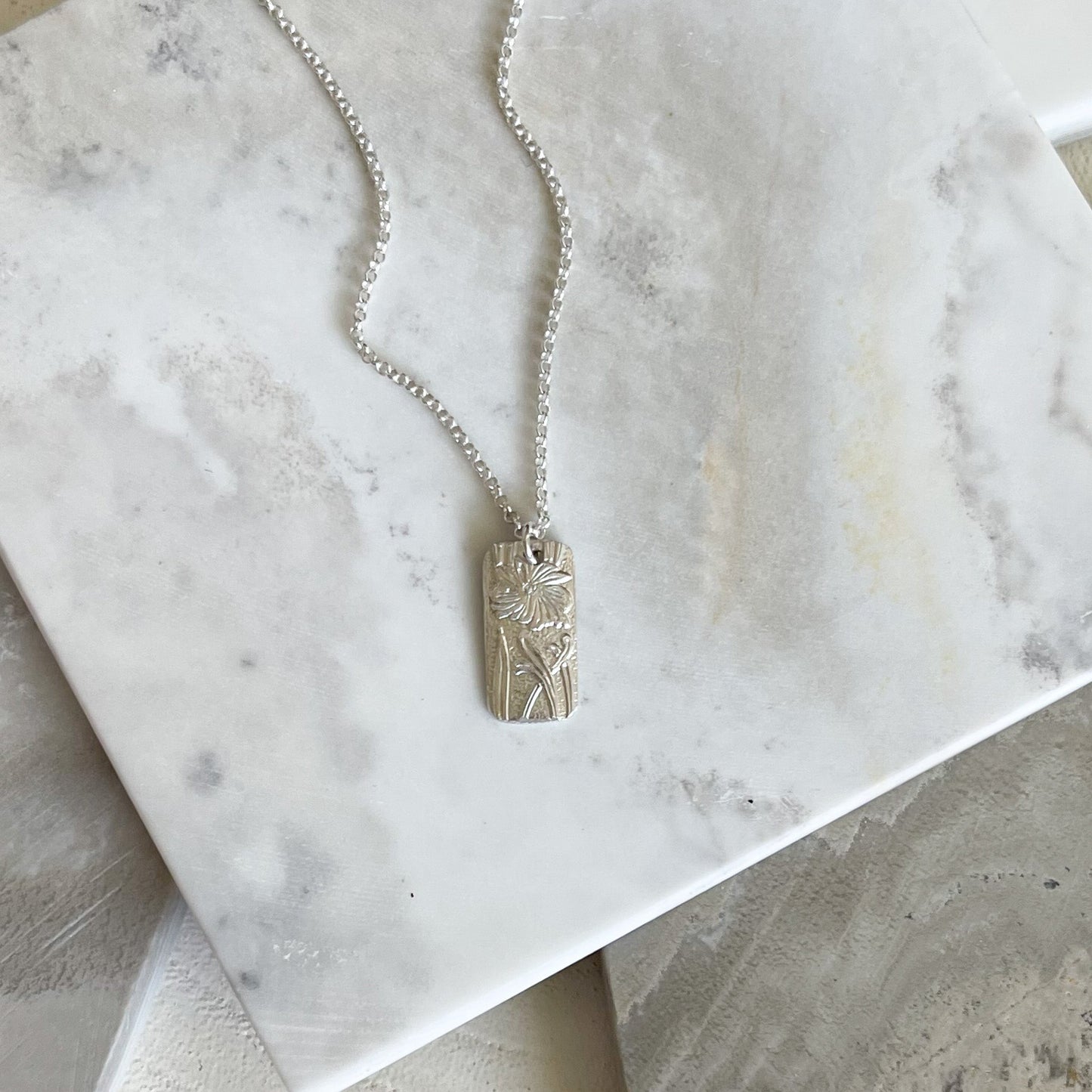 Silver Poppy Necklace