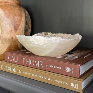 decorative white onyx bowl