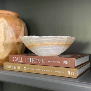 white and brown onyx bowl