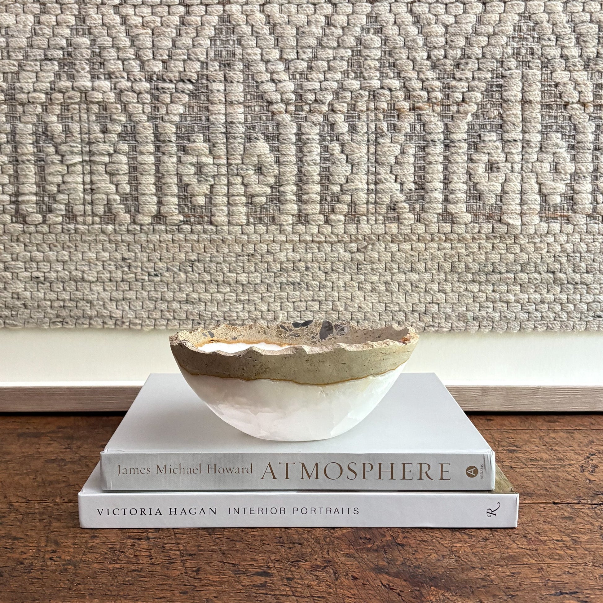 grey and white onyx coffee table bowl