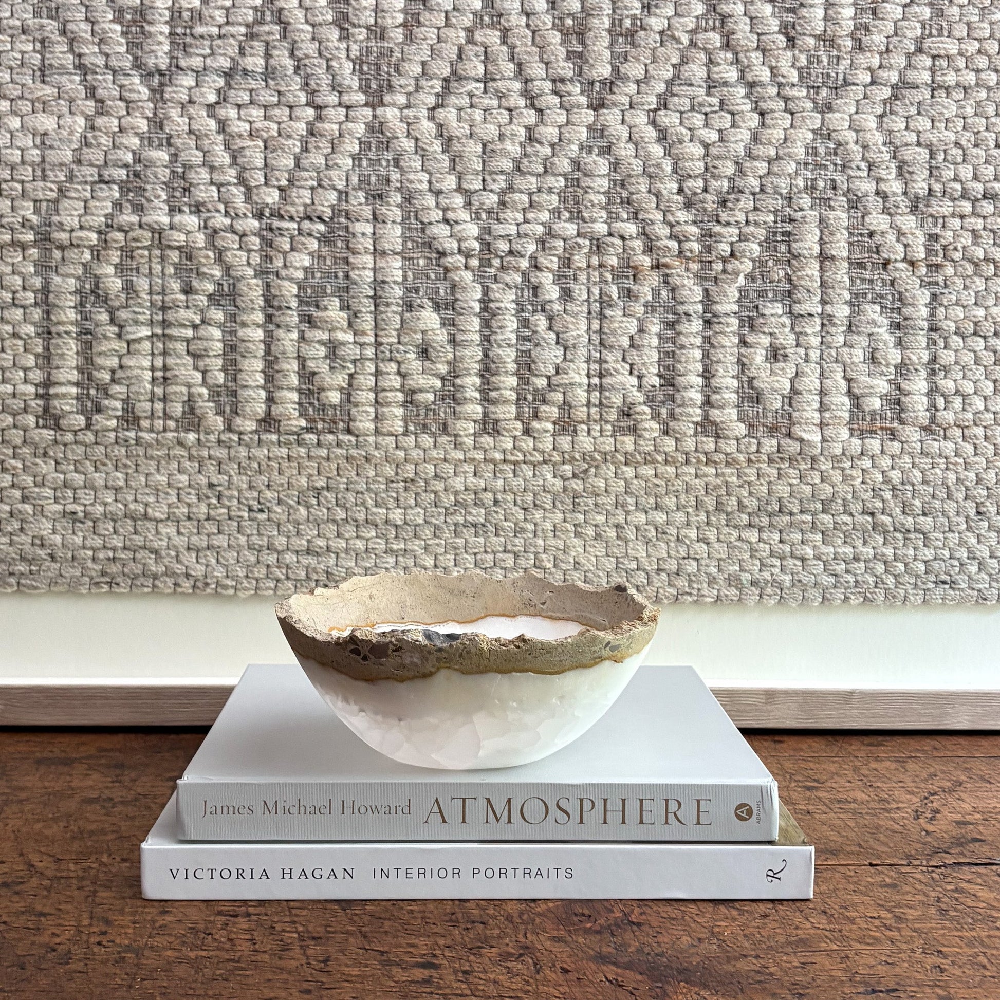 decorative white and grey onyx bowl