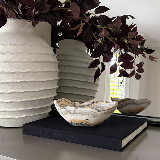 decorative zebra onyx bowl
