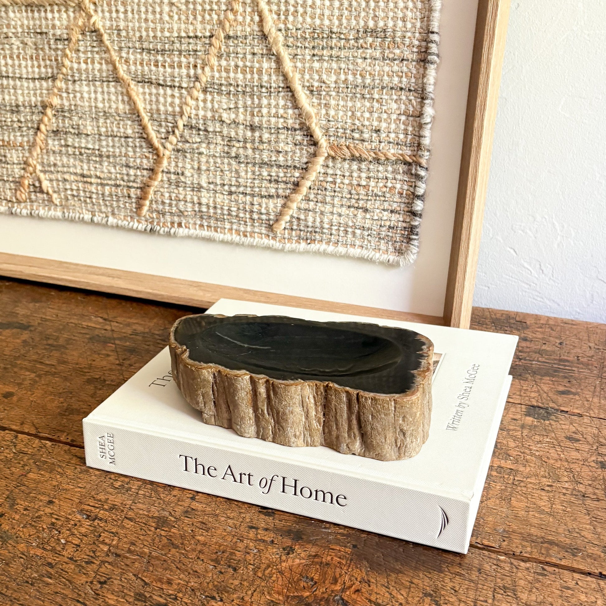 petrified wood coffee table bowl