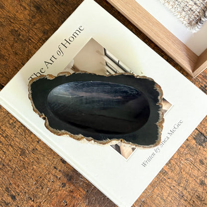 petrified wood jewelry dish