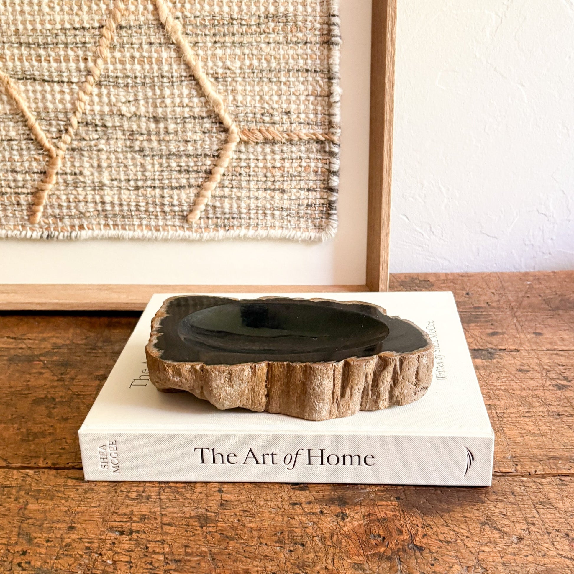 black petrified wood bowl