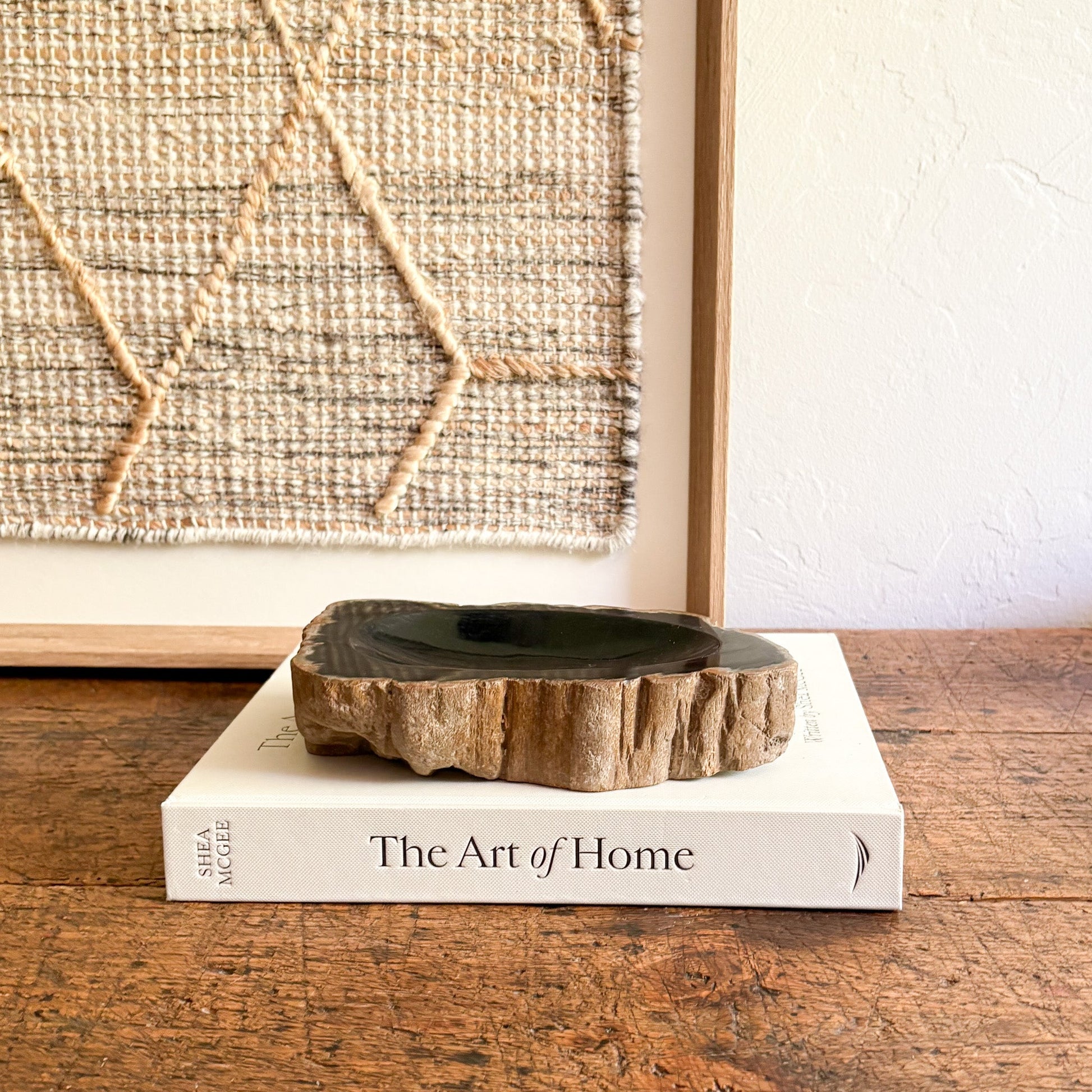 petrified wood accent bowl