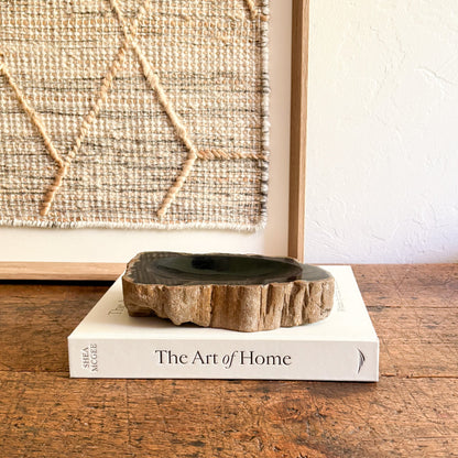 petrified wood accent bowl