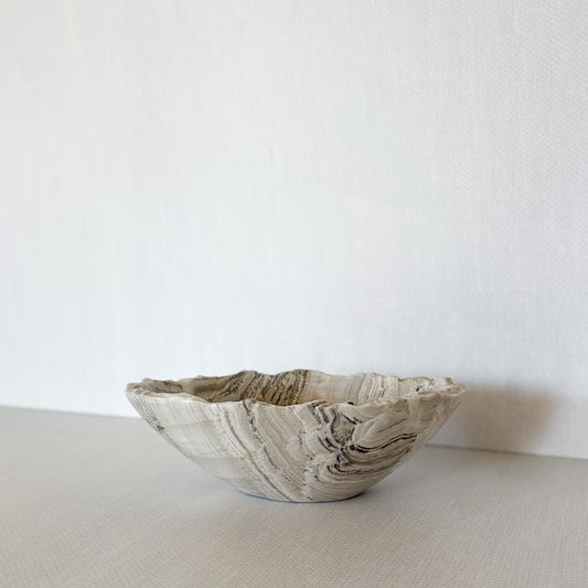 Natural stone grey onyx bowl with smooth polished surface