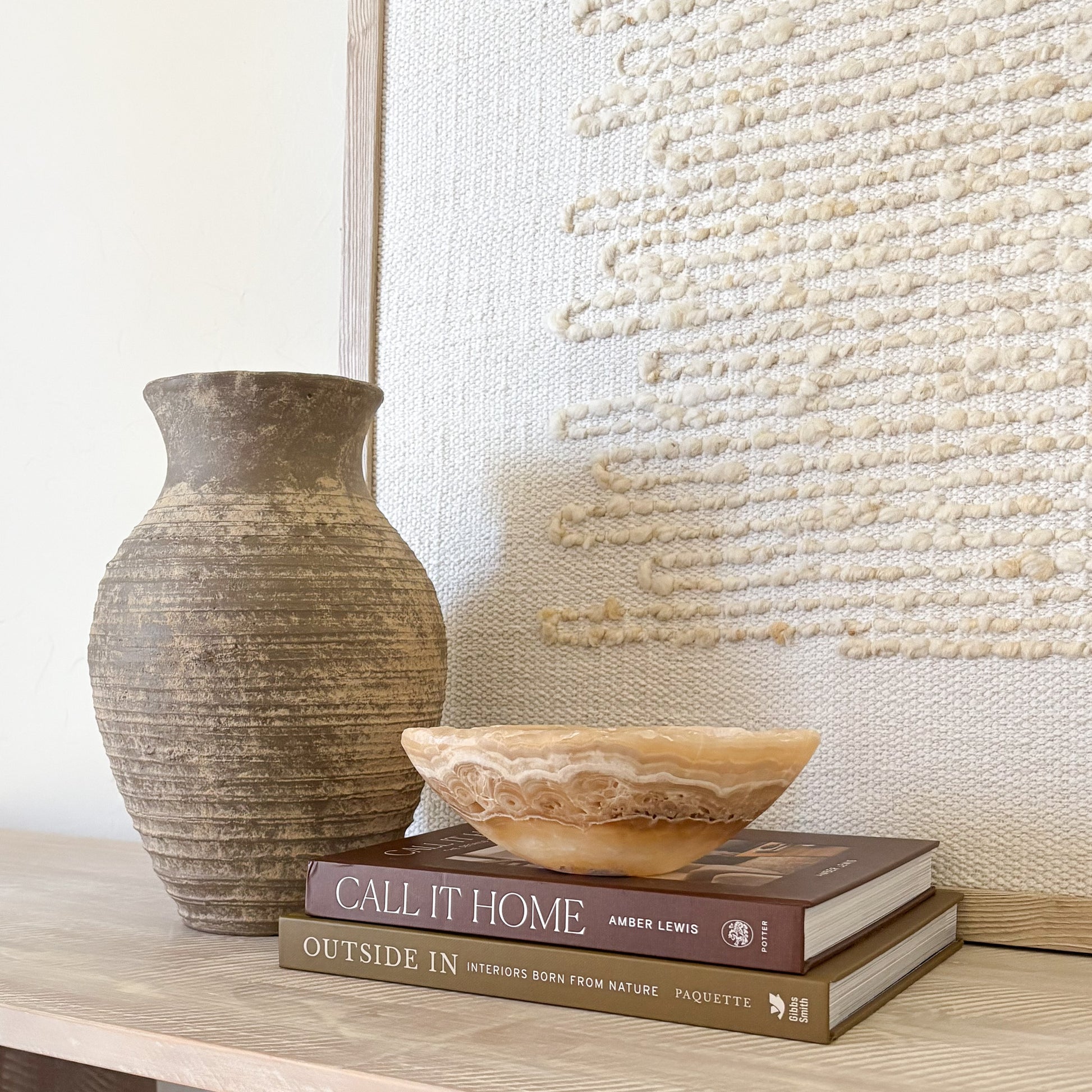 Luxury hand-carved amber onyx bowl made from natural stone, elegant decorative accent