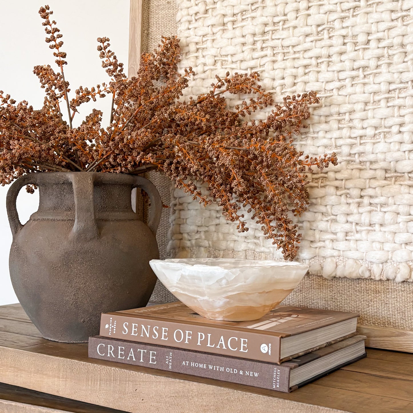 Hand carved amber onyx bowl, small natural stone catchall for home decor