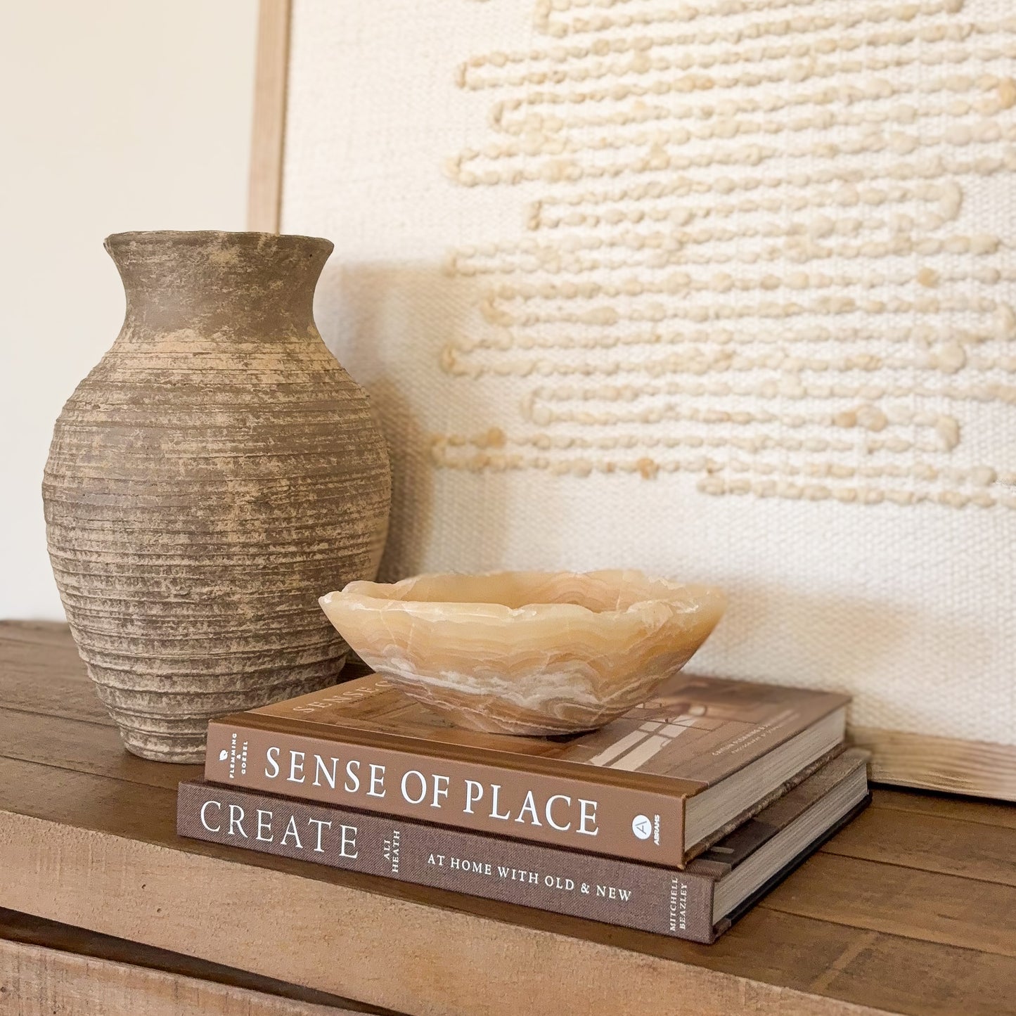 Natural amber onyx trinket bowl hand carved and polished for elegant home décor