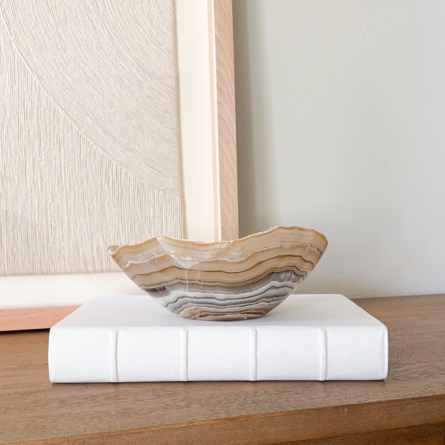 Small Hand Carved Amber Onyx Bowl