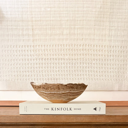 Small Hand Carved Amber Onyx Bowl