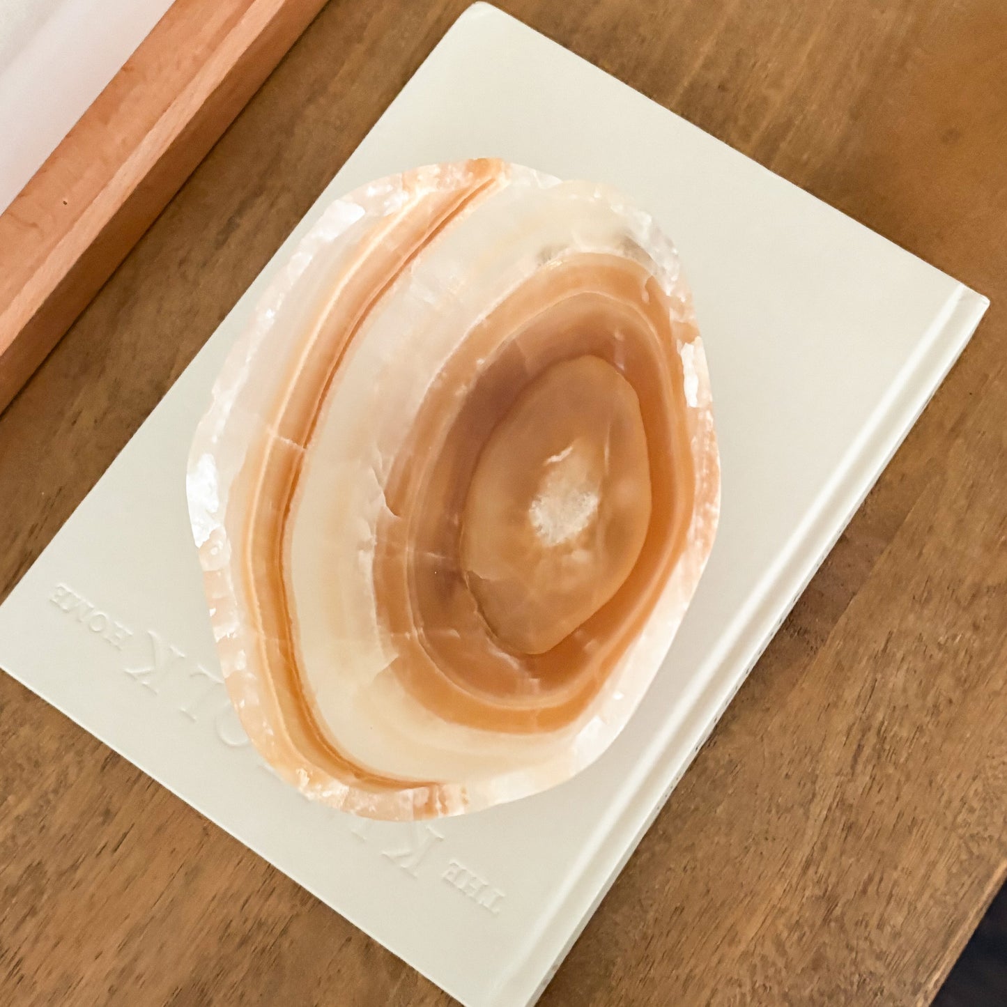 Handcrafted amber onyx bowl for modern boho home accents