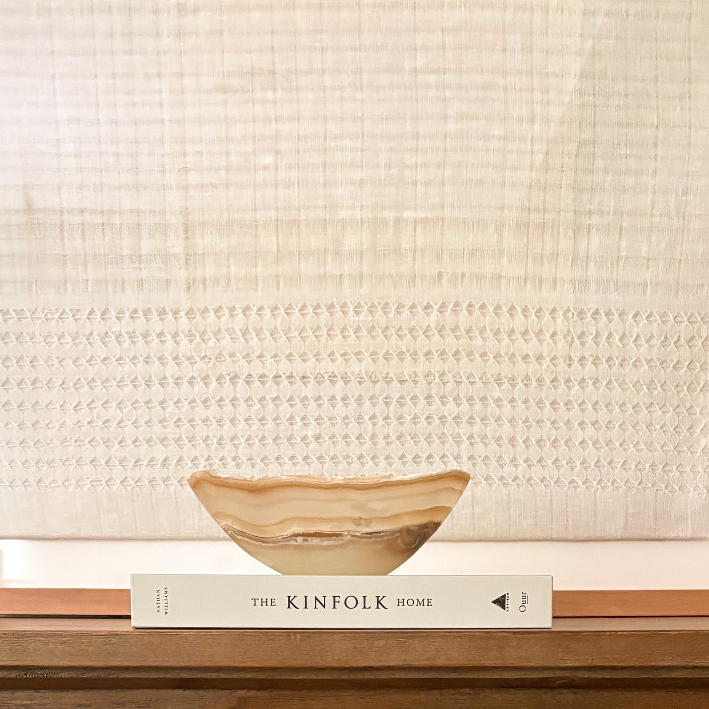 Handcrafted amber onyx bowl for modern boho home accents