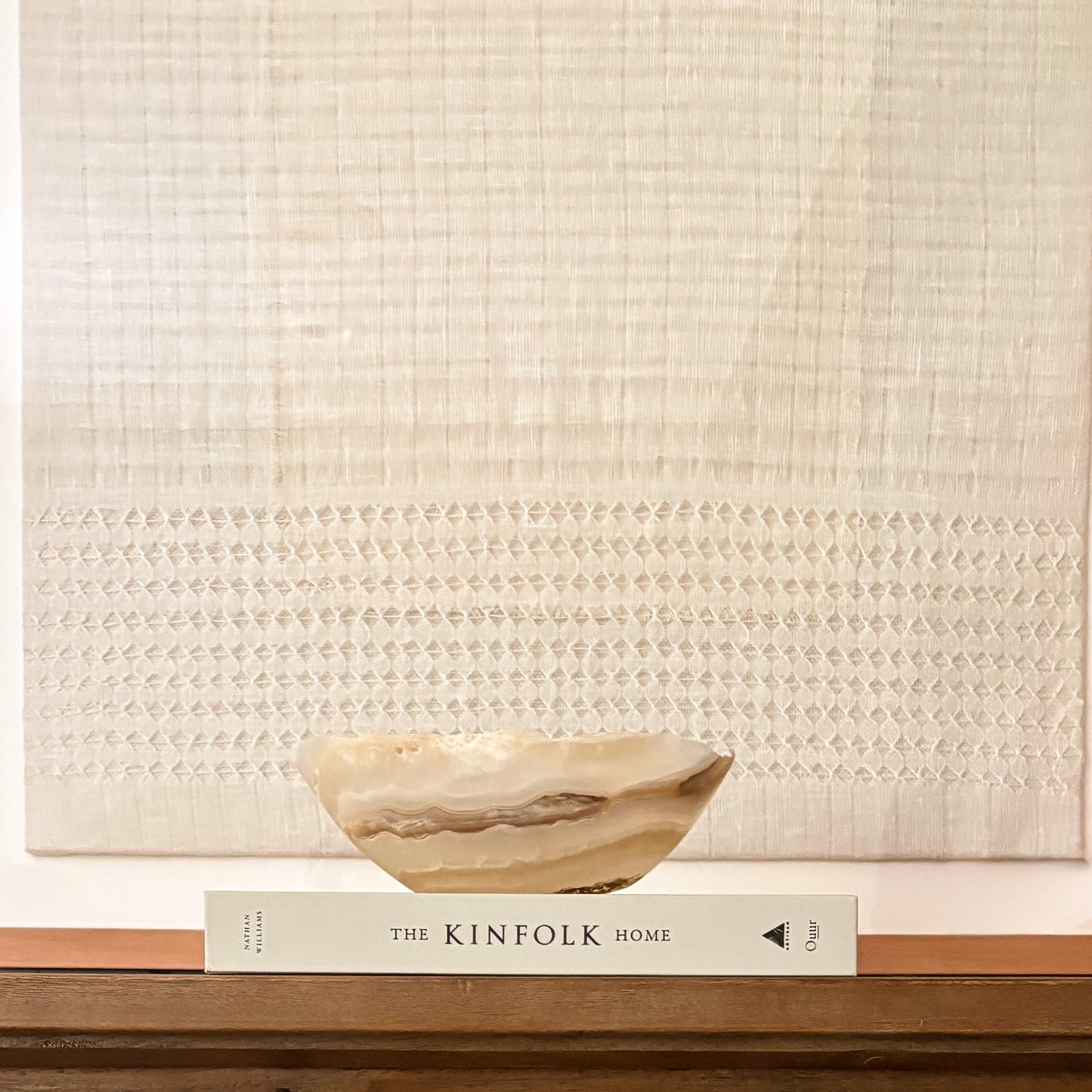 Minimalist hand carved amber onyx bowl for coffee table decor
