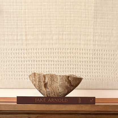 Hand-carved amber onyx bowl crafted from natural stone for luxury home décor