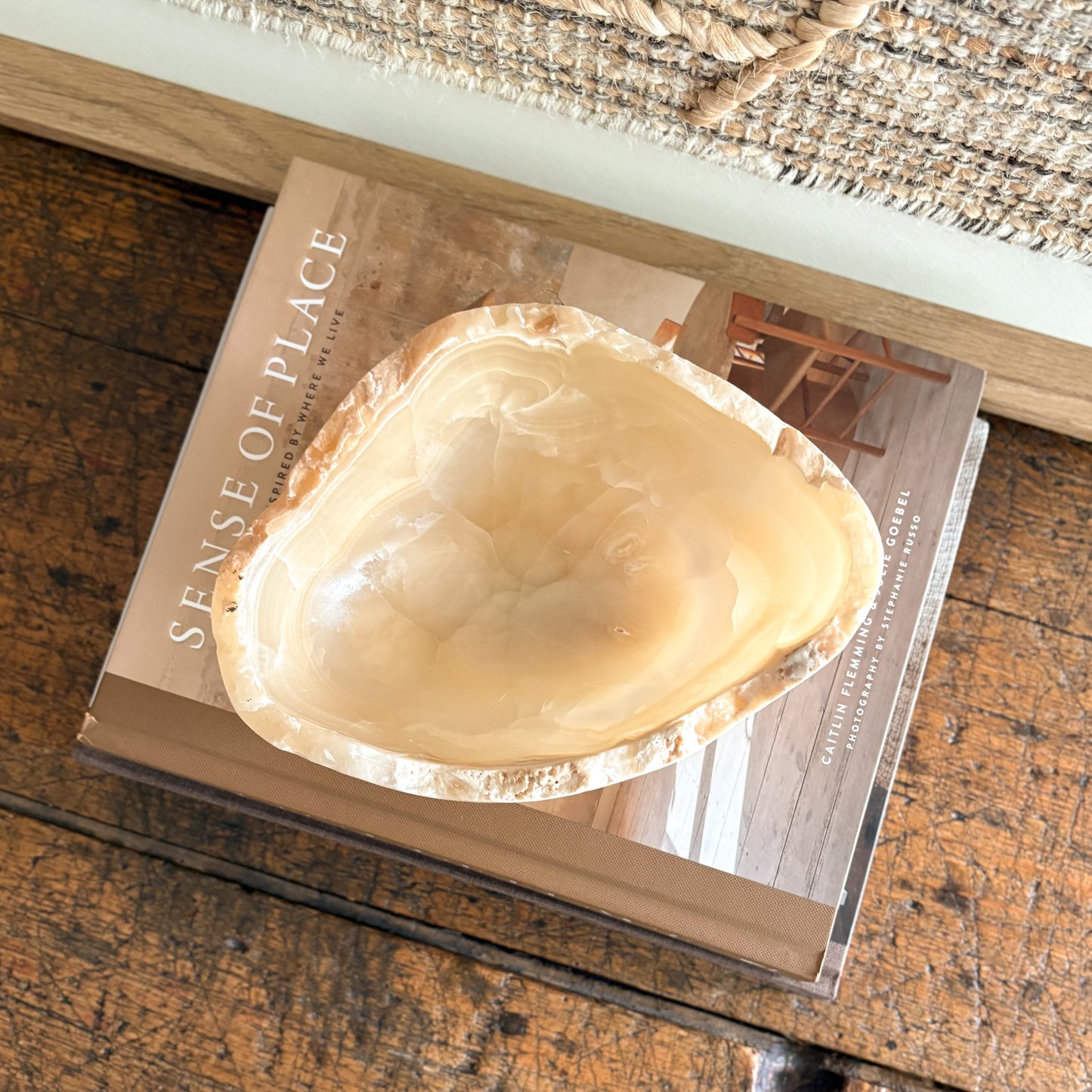 Small Hand Carved Amber Onyx Bowl