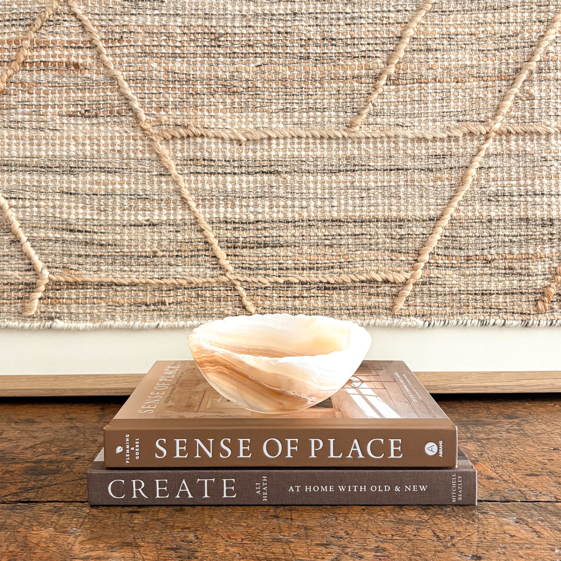 Translucent amber onyx bowl, carved and polished from natural stone