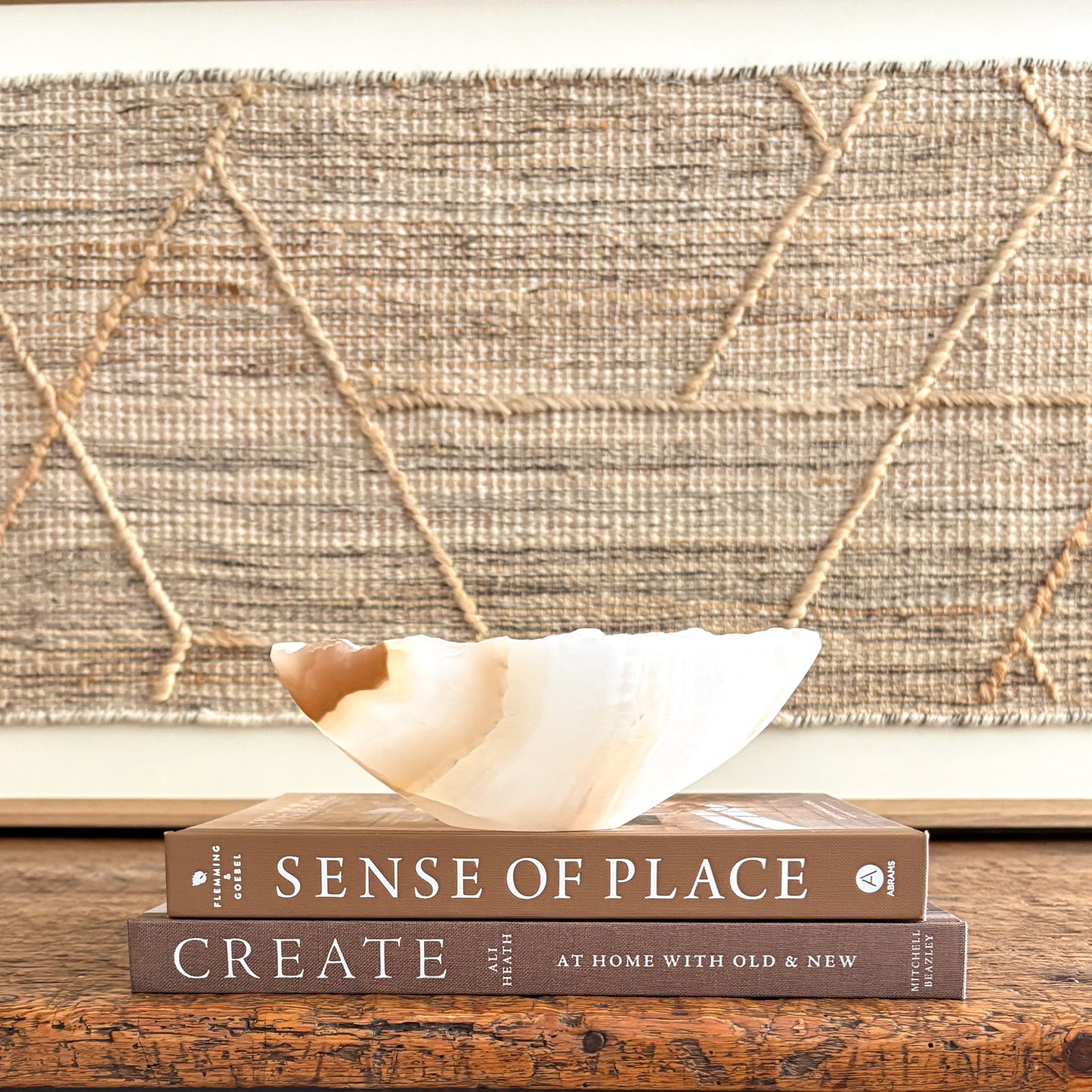 Amber onyx bowl for keys or jewelry, hand-polished with natural patterns