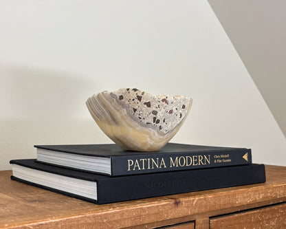 Small Hand Carved Grey Onyx Bowl