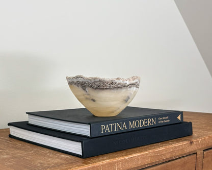 Small Hand Carved Grey Onyx Bowl