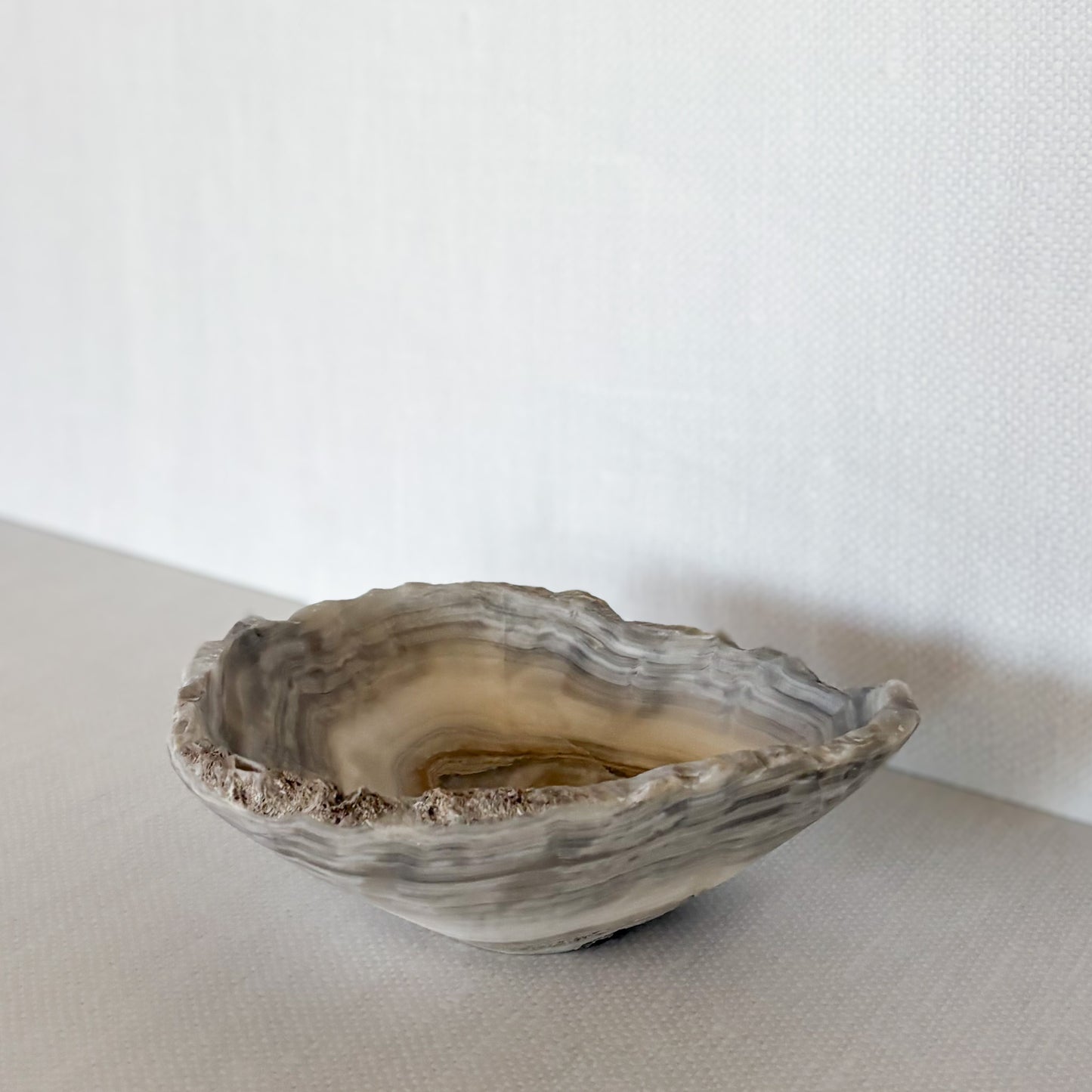 Small Hand Carved Grey Onyx Bowl