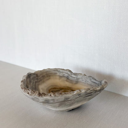 Small Hand Carved Grey Onyx Bowl