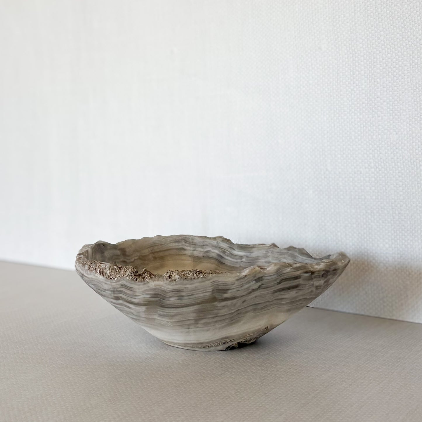 Small Hand Carved Grey Onyx Bowl