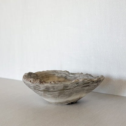 Small Hand Carved Grey Onyx Bowl